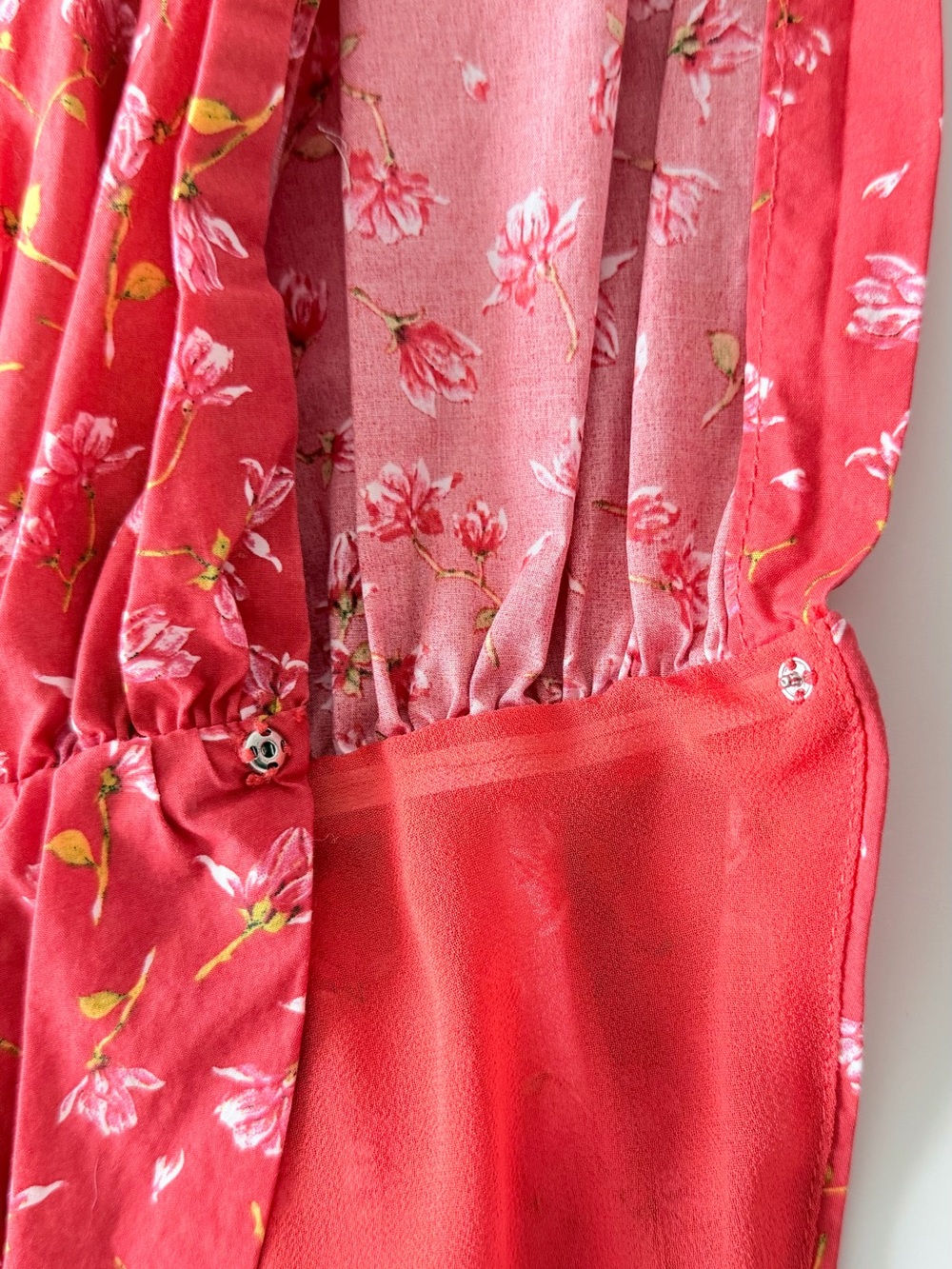 ZARA Floral Peplum Blouse XS Puff Sleeve Cottagecore Romantic Red Top - Picture 6 of 16